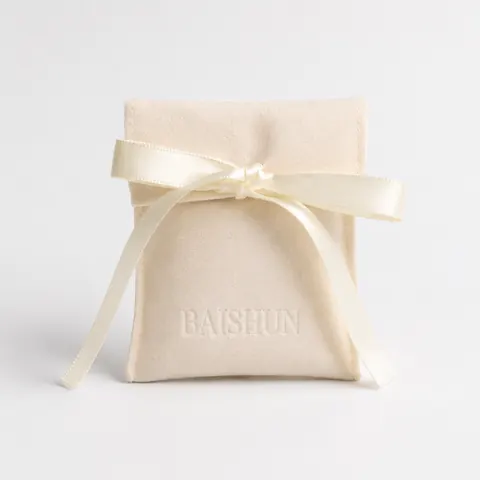 Light Satin-Look Bow Jewelry Pouch — product gallery view