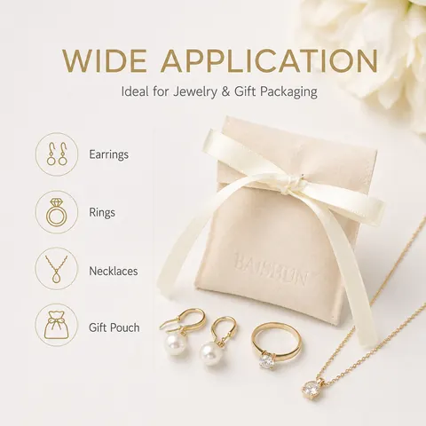 Light Satin-Look Bow Jewelry Pouch — product gallery view