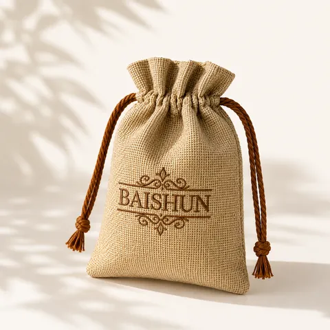 Natural Jute Drawstring Pouch — product gallery view