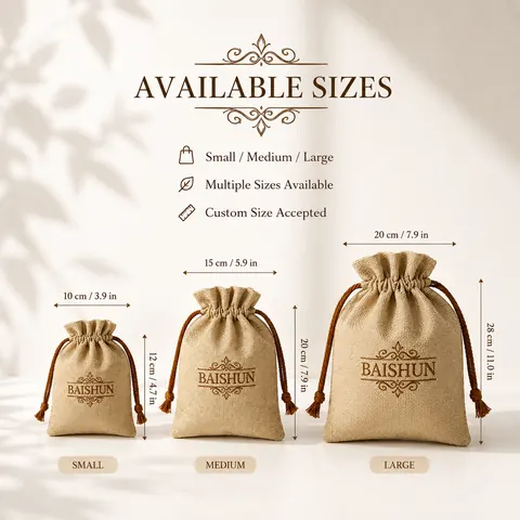 Natural Jute Drawstring Pouch — product gallery view