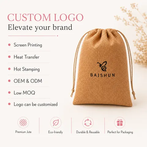 Brown Textured Drawstring Pouch — product gallery view