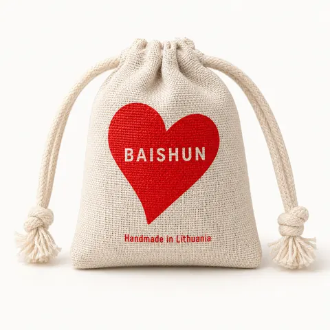 Heart Print Light Drawstring Pouch