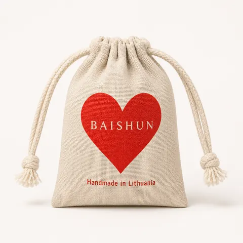 Heart Print Light Drawstring Pouch — product gallery view