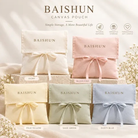 Natural Fabric Tie Pouch — product view 5