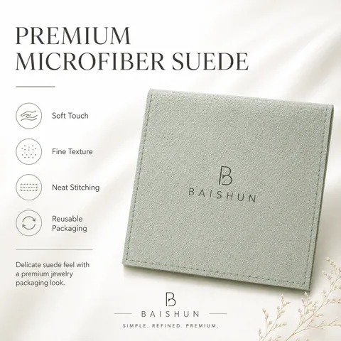 Beige Microfiber Suede Jewelry Pouch