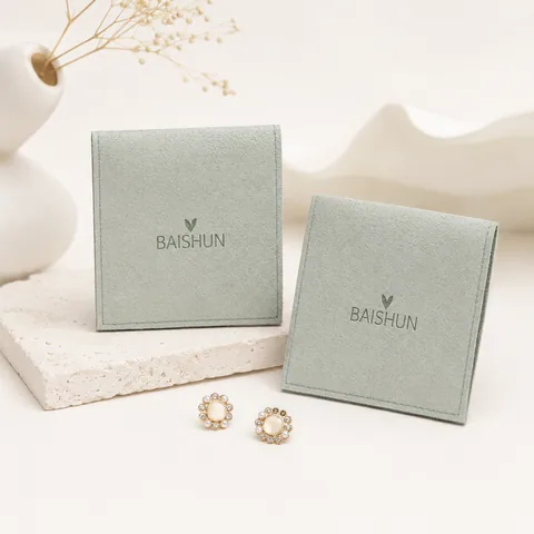 Beige Microfiber Suede Jewelry Pouch