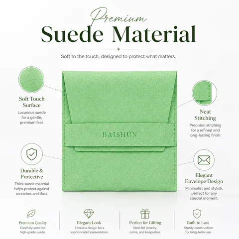 Beige Microfiber Suede Jewelry Pouch