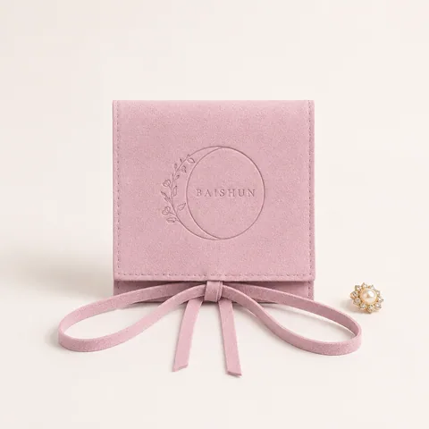 Blush Microfiber Suede Jewelry Pouch