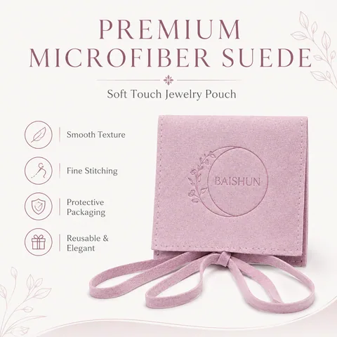 Blush Microfiber Suede Jewelry Pouch