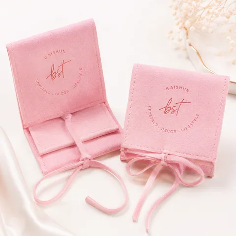 Blush Microfiber Suede Jewelry Pouch