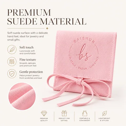 Blush Microfiber Suede Jewelry Pouch