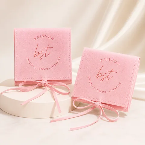 Blush Microfiber Suede Jewelry Pouch