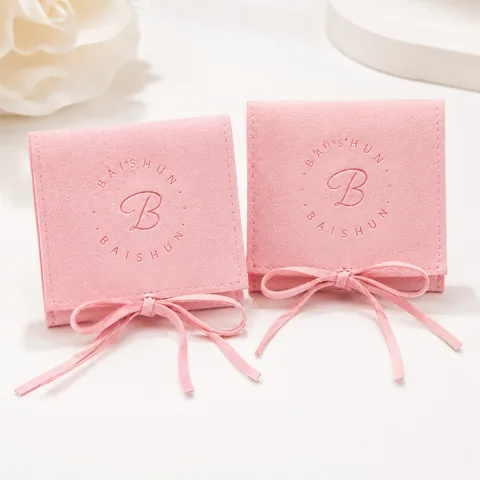 Blush Microfiber Suede Jewelry Pouch