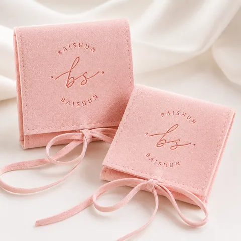 Blush Microfiber Suede Jewelry Pouch