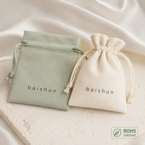 Beige Microfiber Suede Jewelry Pouch