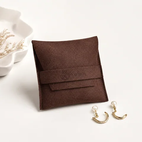 Olive Microfiber Suede Jewelry Pouch
