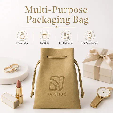 Tan Microfiber Suede Jewelry Pouch