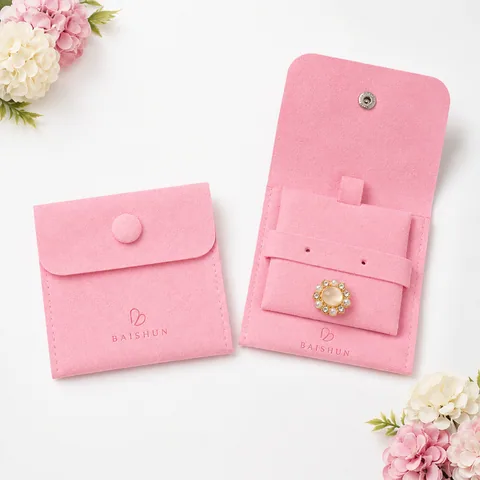 Blush Microfiber Suede Jewelry Pouch