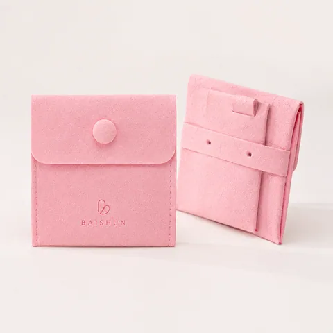 Blush Microfiber Suede Jewelry Pouch