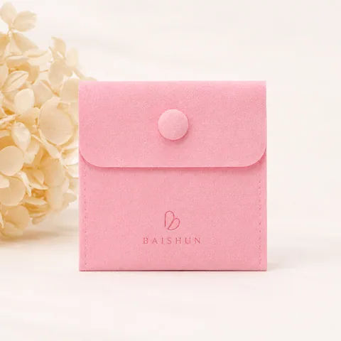 Blush Microfiber Suede Jewelry Pouch