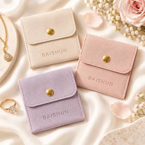Custom Microfiber Snap-Flap Jewelry Pouch — product view 4