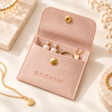 Custom Microfiber Snap-Flap Jewelry Pouch — product view 5