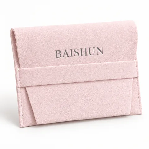 Custom Microfiber Fold-Over Jewelry Pouch — product view 2