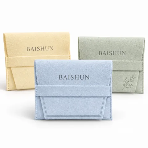 Custom Microfiber Fold-Over Jewelry Pouch — product view 3