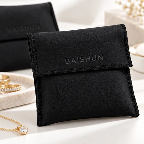 Custom Microfiber Fold-Over Jewelry Pouch — product view 5