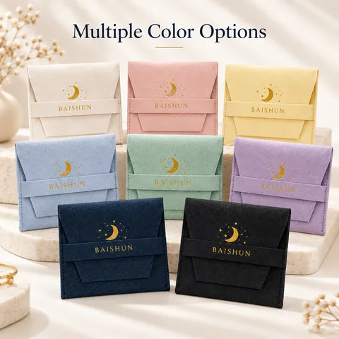Custom Microfiber Flap Jewelry Pouch — product view 5