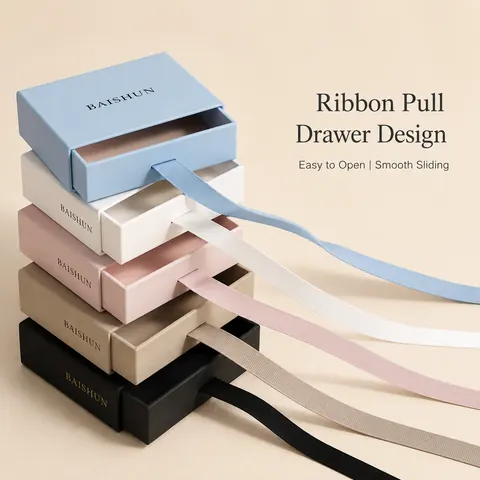 Ribbon-Pull Jewelry Drawer Box