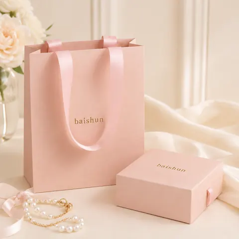 Pink Paper Bag and Gift Box Set — product gallery view