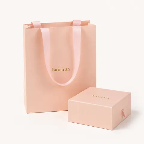 Pink Paper Bag and Gift Box Set — product gallery view