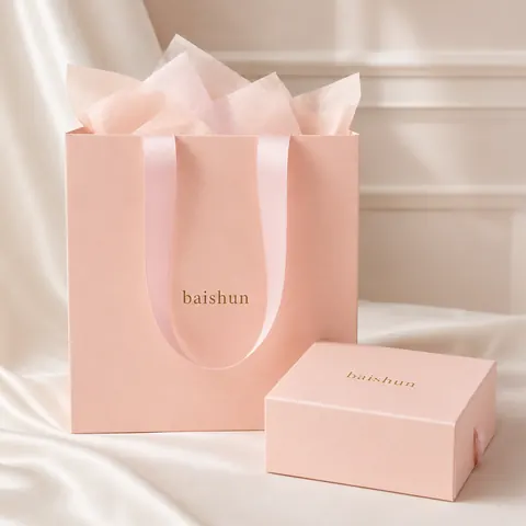 Pink Paper Bag and Gift Box Set — product gallery view