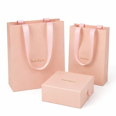 Pink Paper Bag and Gift Box Set — product gallery view