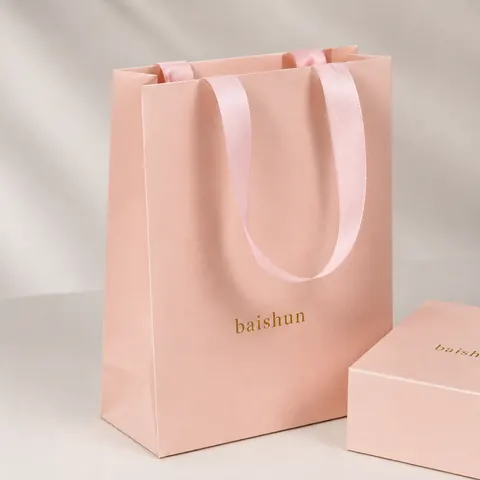 Pink Paper Bag and Gift Box Set — product gallery view