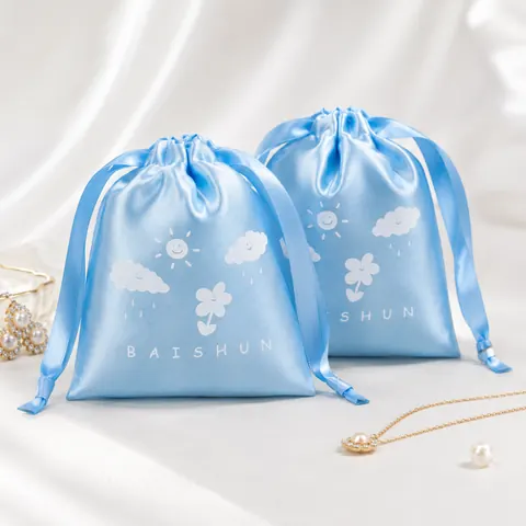Satin-Look Drawstring Pouch — product gallery view