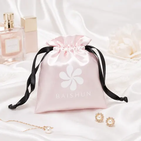 Satin-Look Drawstring Pouch — product gallery view