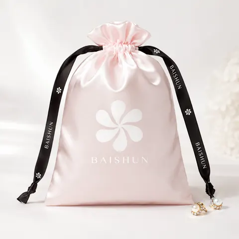 Satin-Look Drawstring Pouch — product gallery view