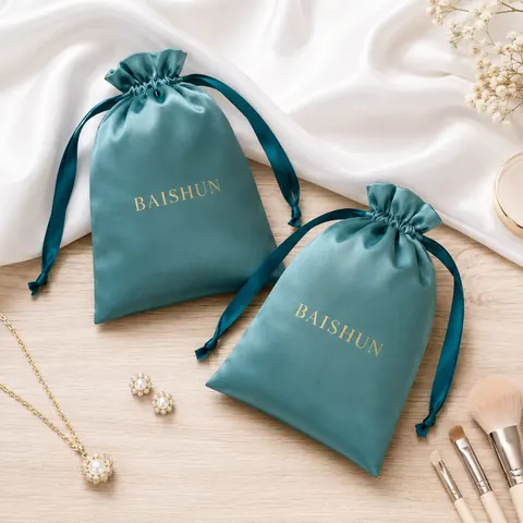 Satin-Look Drawstring Pouch — product gallery view