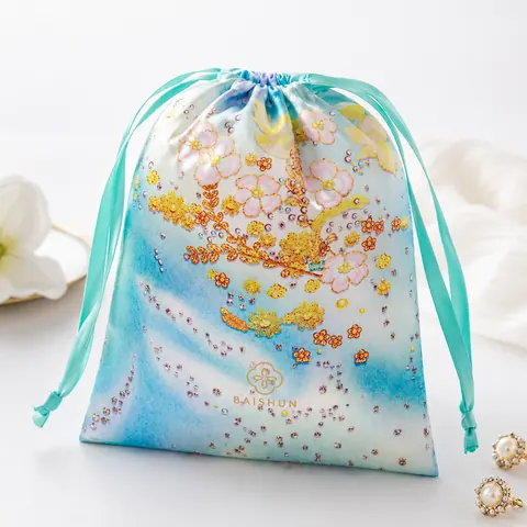 Satin-Look Drawstring Pouch