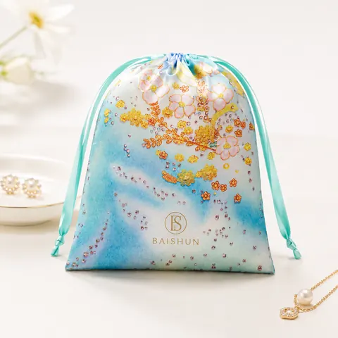 Satin-Look Drawstring Pouch — product gallery view