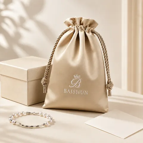 Satin-Look Drawstring Pouch — product gallery view