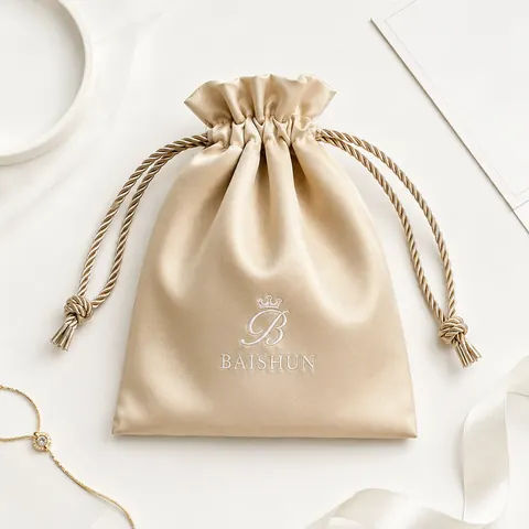Satin-Look Drawstring Pouch — product gallery view