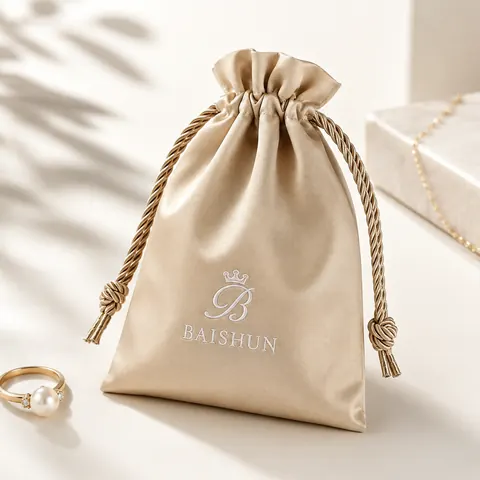 Satin-Look Drawstring Pouch — product gallery view