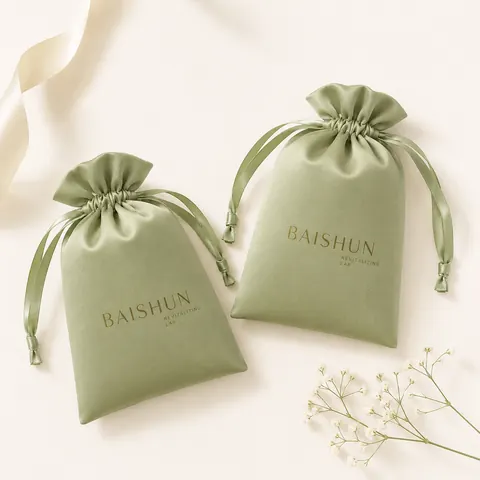 Satin-Look Drawstring Pouch — product gallery view
