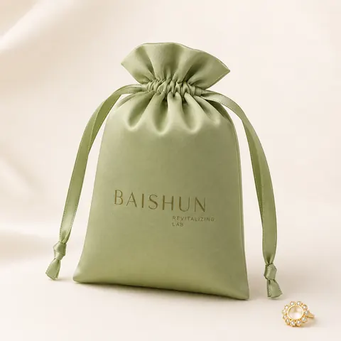 Satin-Look Drawstring Pouch — product gallery view
