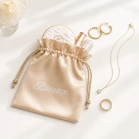 Satin-Look Drawstring Pouch — product gallery view
