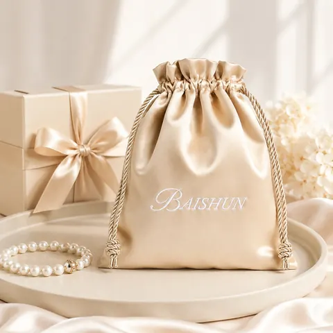Satin-Look Drawstring Pouch — product gallery view