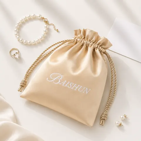Satin-Look Drawstring Pouch — product gallery view